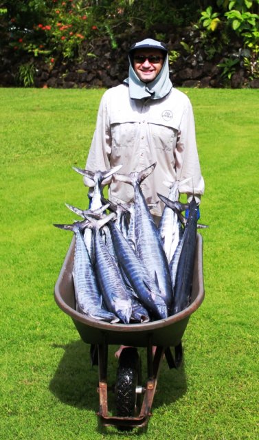 A wheelbarrow full of wahoo A wheelbarrow full of wahoo